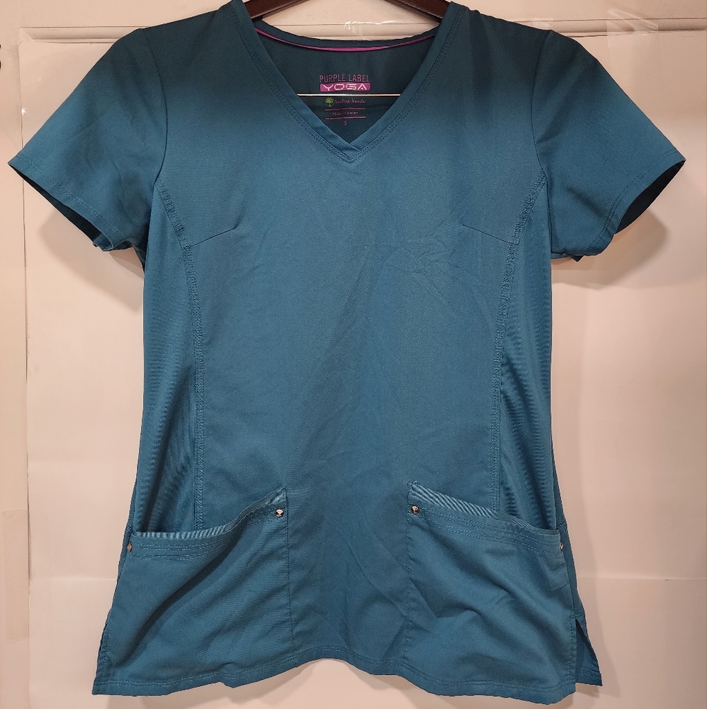 Healing hands purple label yoga scrub top